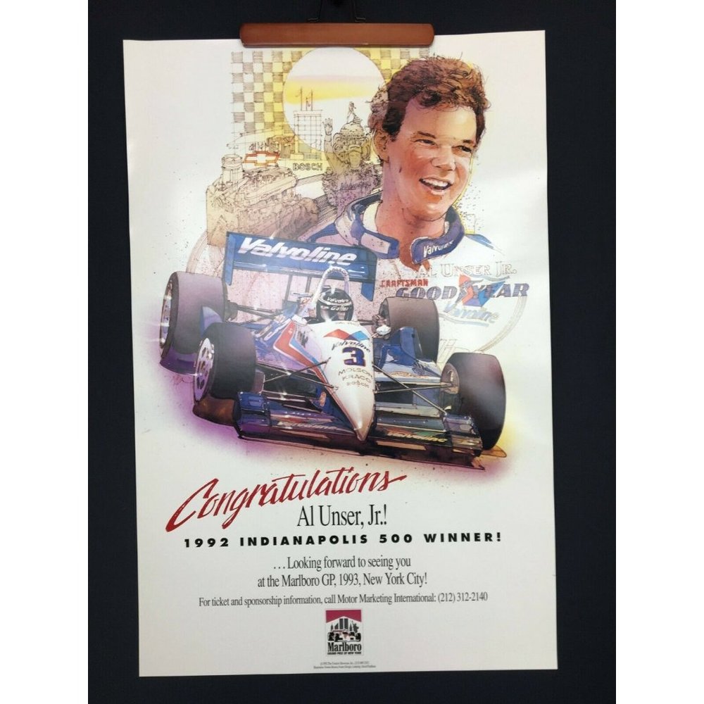 Al Unser Jr. 1992 Indianapolis 500 Poster 24 x 36